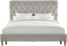 Load image into Gallery viewer, Putnam Grey Velvet Bed King Size