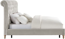 Load image into Gallery viewer, Putnam Grey Velvet Bed King Size