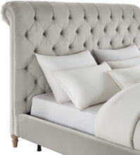 Load image into Gallery viewer, Putnam Grey Velvet Bed King Size