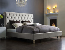 Load image into Gallery viewer, Putnam Grey Velvet Bed King Size