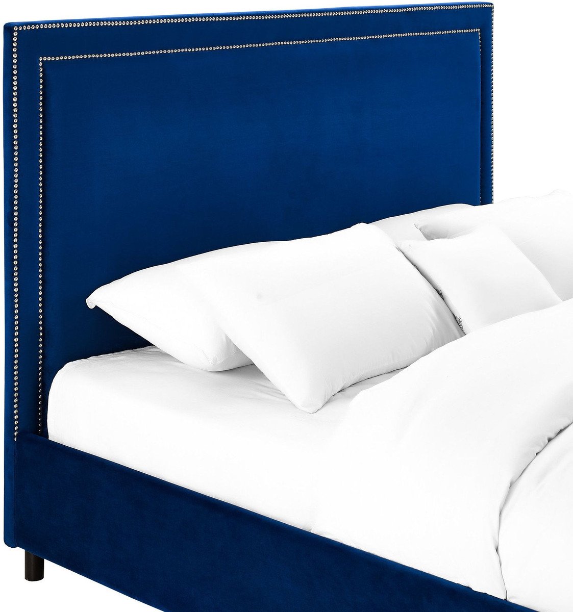 Reed Navy Velvet Bed in King Size