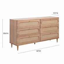 Load image into Gallery viewer, Carmen Cane 6 Drawer Dresser
