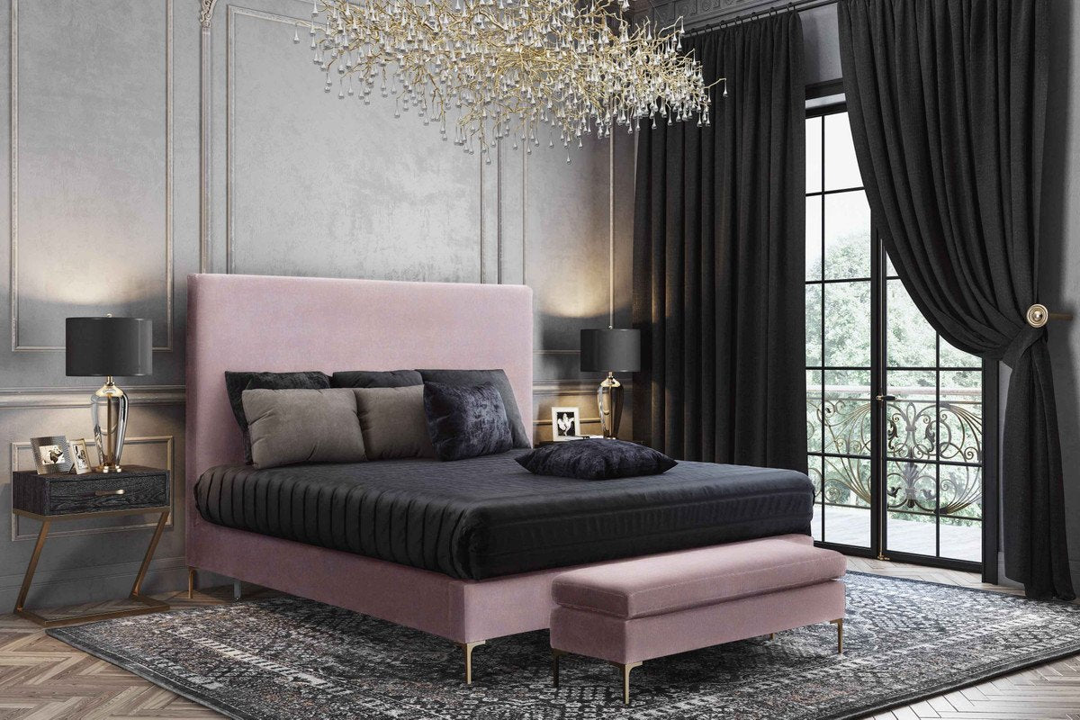 Delilah Textured Velvet Bed in Queen