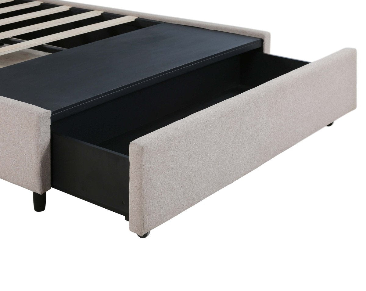 Edgar Beige Storage Bed Queen
