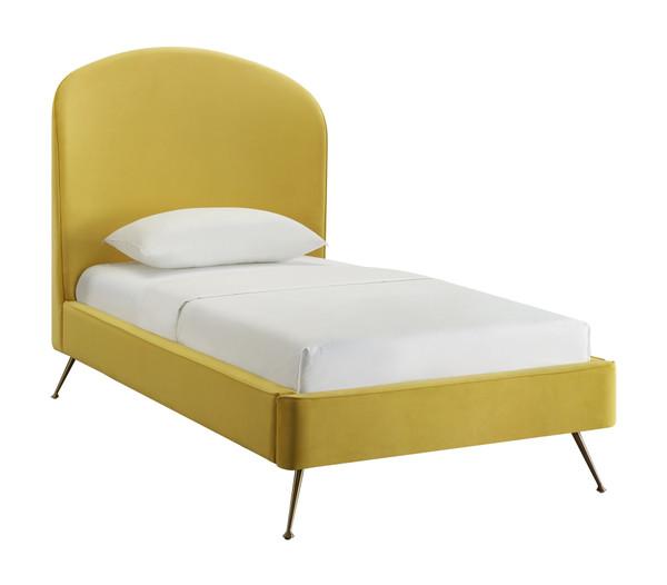 Vivi Blush Velvet Bed in Twin
