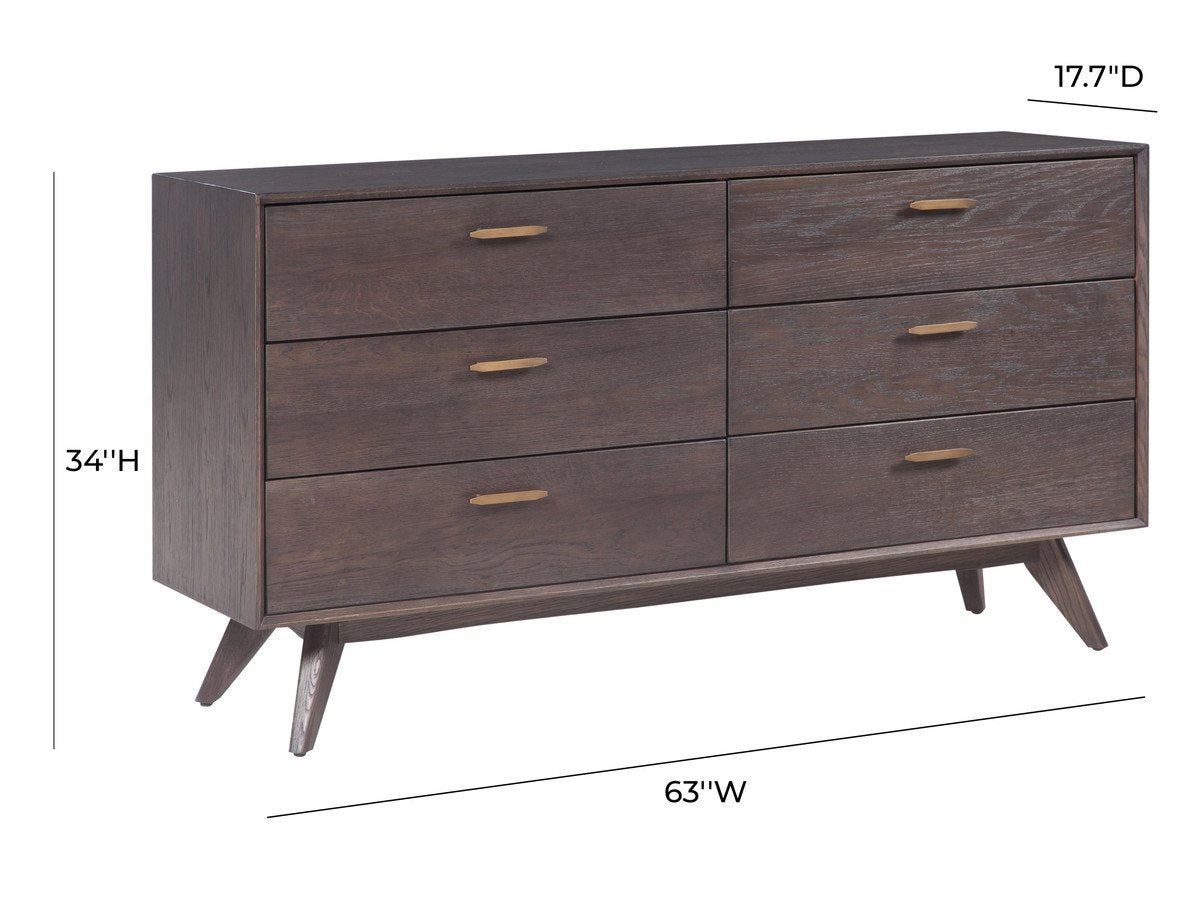 Loft Wooden 6 Drawer Dresser