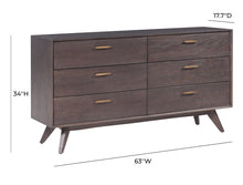 Load image into Gallery viewer, Loft Wooden 6 Drawer Dresser