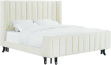 Load image into Gallery viewer, Waverly Cream Velvet Bed in Queen