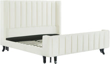 Load image into Gallery viewer, Waverly Cream Velvet Bed in Queen