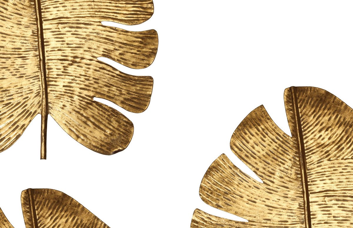 Gold Leaf Wall Art - Set of 3