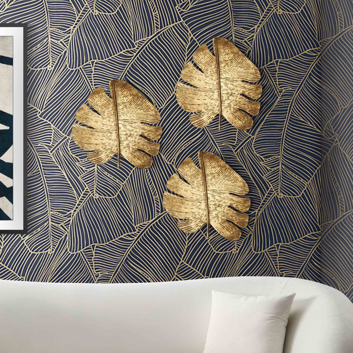 Gold Leaf Wall Art - Set of 3