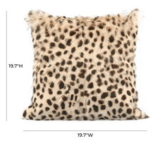 Load image into Gallery viewer, Leopard Print Goatskin 20&quot; Pillow