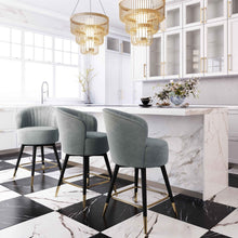 Load image into Gallery viewer, Liana Velvet Swivel Stool by Inspire Me! Home Decor
