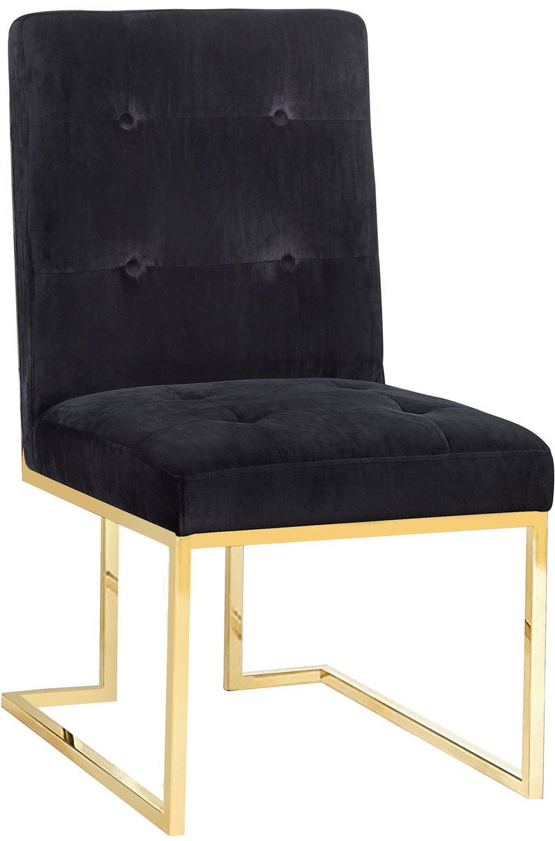 Akiko Black Velvet Chair (Set of 2)