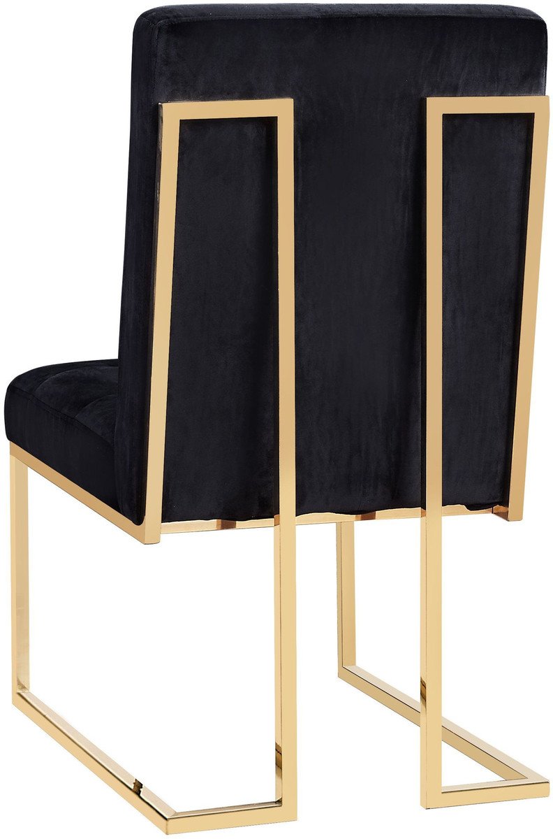 Akiko Black Velvet Chair (Set of 2)