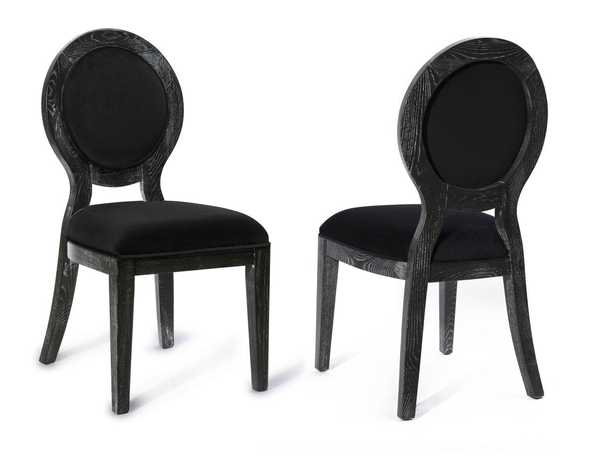 Cerused Oak Black Chair (Set of 2)