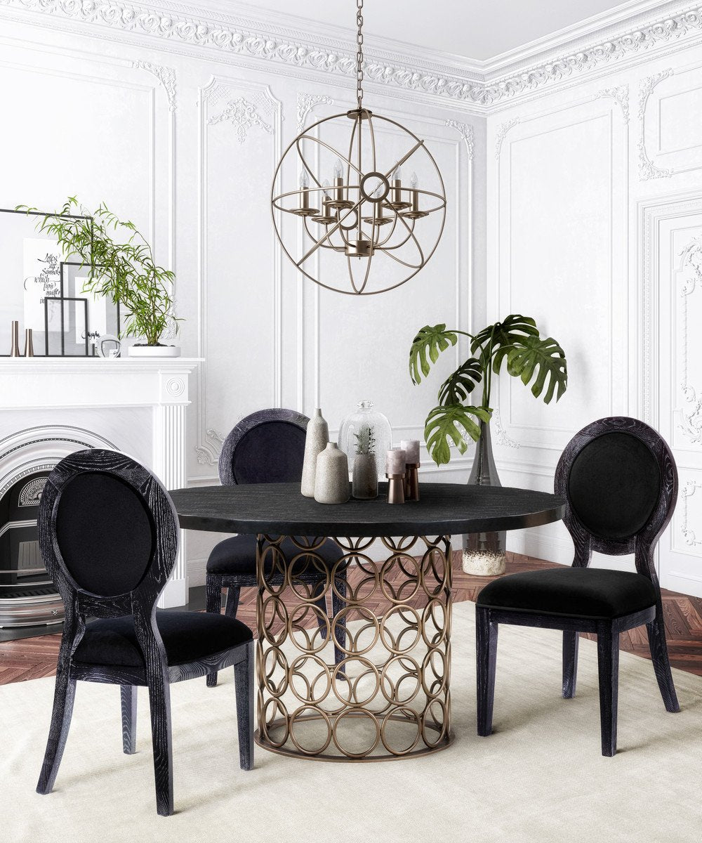 Cerused Oak Black Chair (Set of 2)