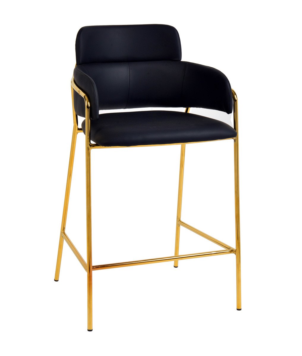 Karl Black Vegan Leather Counter Stool (Set of 2)