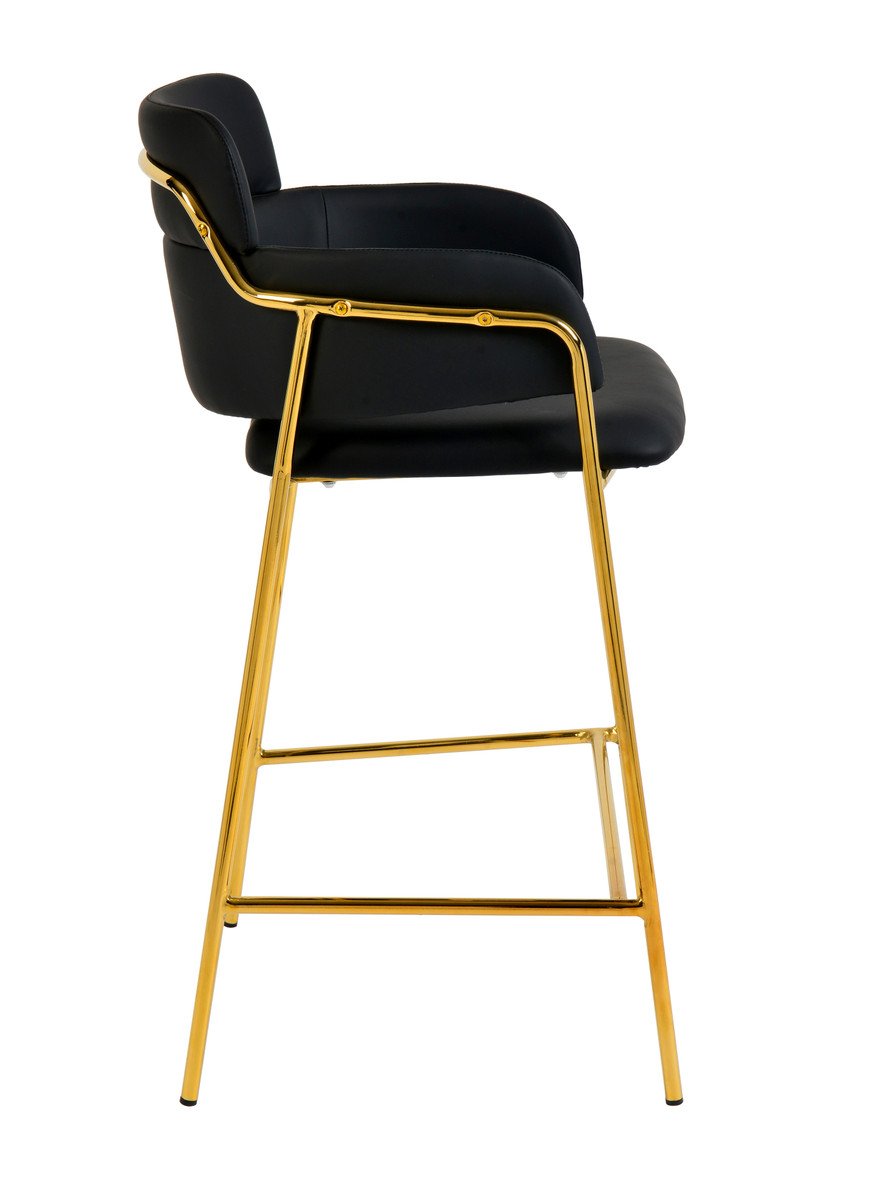 Karl Black Vegan Leather Counter Stool (Set of 2)