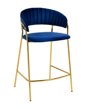 Load image into Gallery viewer, Padma Velvet/Vegan Leather Counter Stool (Set of 2)