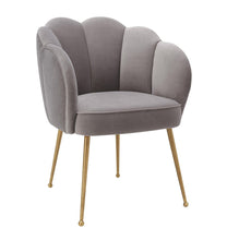 Load image into Gallery viewer, Peony Grey Velvet Dining Chair
