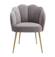 Load image into Gallery viewer, Peony Grey Velvet Dining Chair