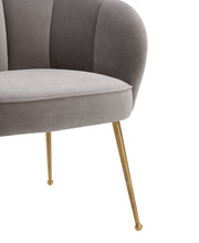 Load image into Gallery viewer, Peony Grey Velvet Dining Chair