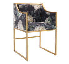 Load image into Gallery viewer, Atara Floral Velvet Gold Chair