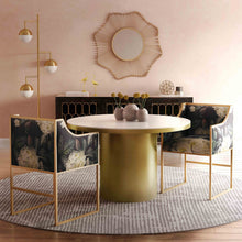 Load image into Gallery viewer, Atara Floral Velvet Gold Chair