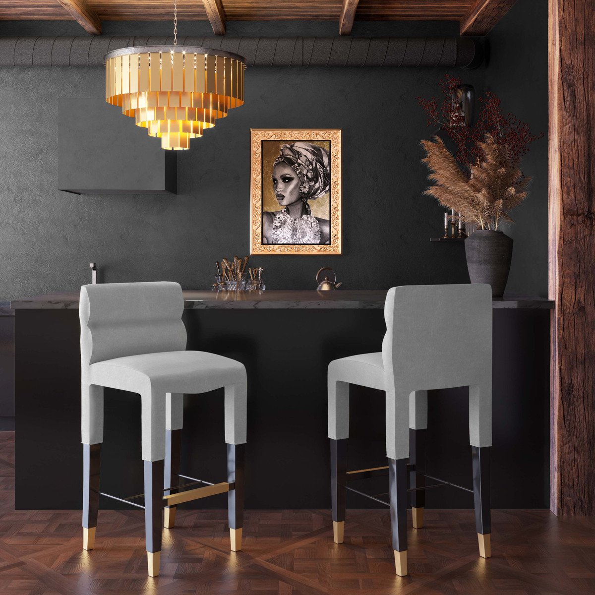 Taylor Velvet Counter Stool
