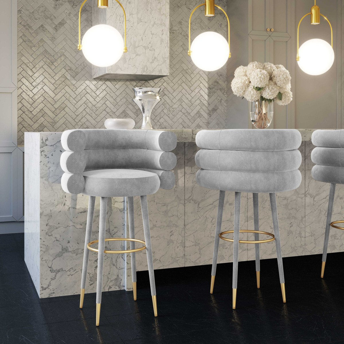 Betty Velvet Counter Stool
