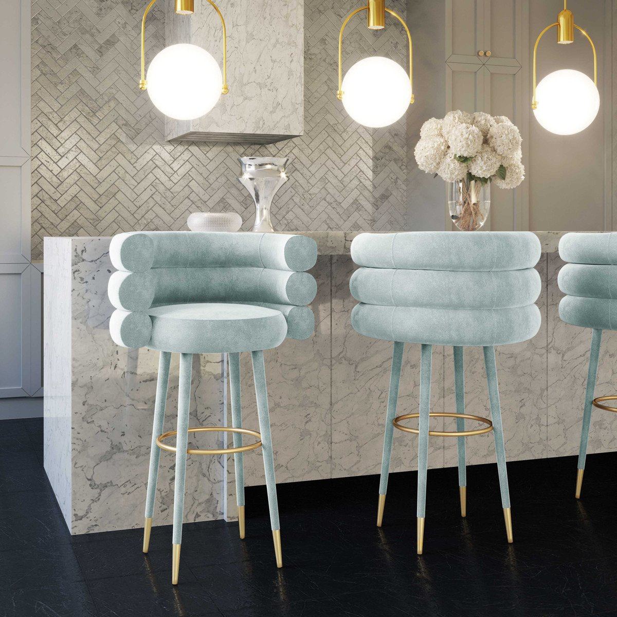 Betty Velvet Counter Stool