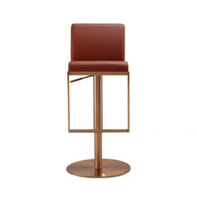 Load image into Gallery viewer, Sentinel Saddle Brown and Rose Gold Adjustable Stool