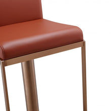 Load image into Gallery viewer, Sentinel Saddle Brown and Rose Gold Adjustable Stool
