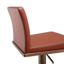 Load image into Gallery viewer, Sentinel Saddle Brown and Rose Gold Adjustable Stool