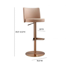 Load image into Gallery viewer, Loosha Cafe Au Lait and Rose Gold Adjustable Stool