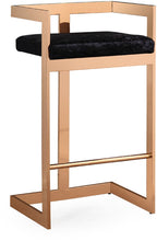 Load image into Gallery viewer, Marquee Black Velvet Bar Stool