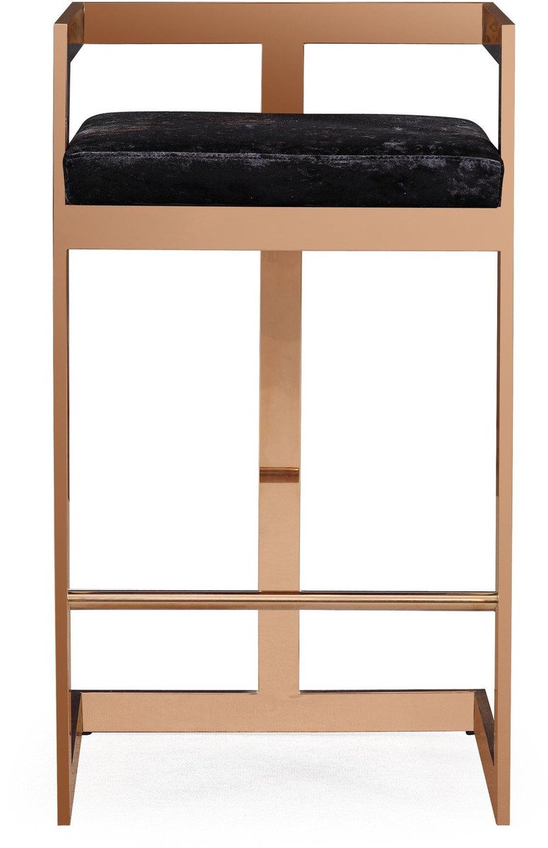 Marquee Black Velvet Bar Stool