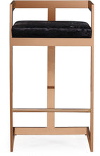 Load image into Gallery viewer, Marquee Black Velvet Bar Stool