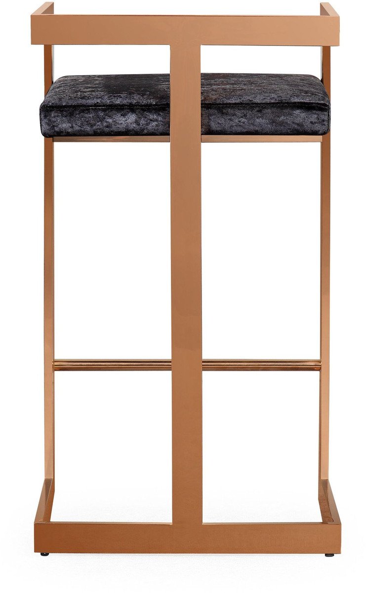 Marquee Black Velvet Bar Stool