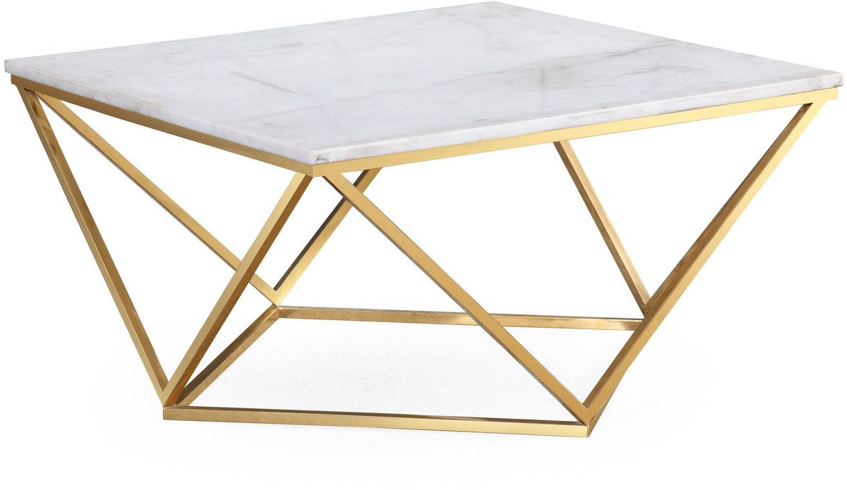 Leopold White Marble Cocktail Table