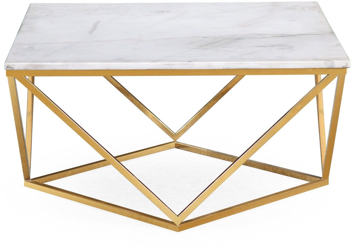 Leopold White Marble Cocktail Table
