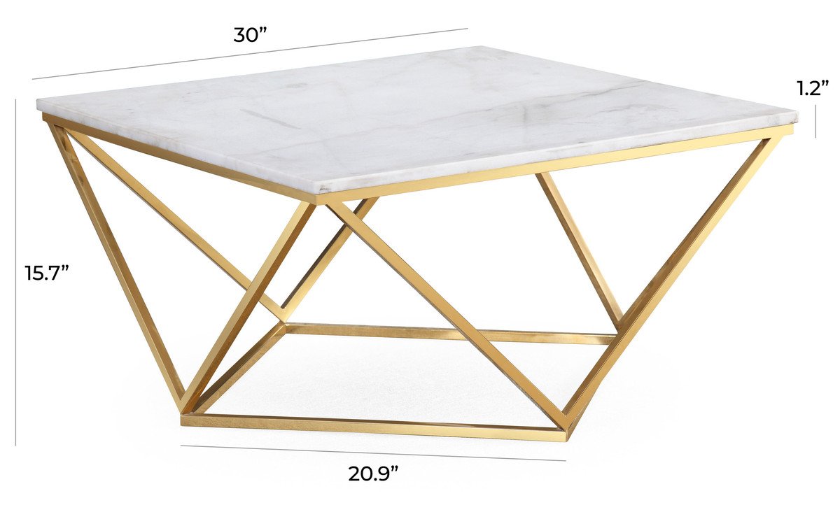 Leopold White Marble Cocktail Table