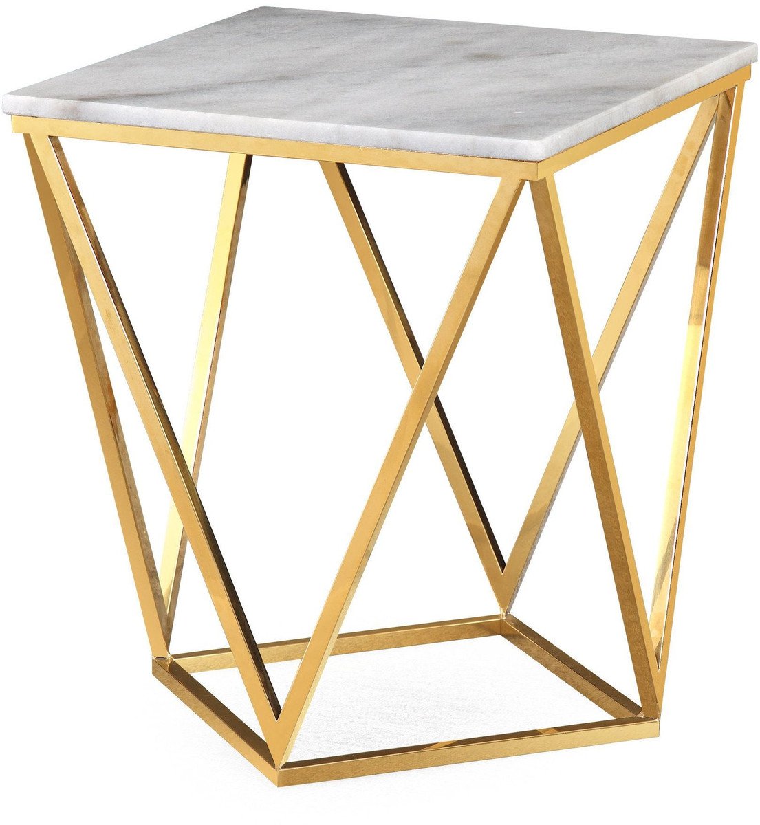 Leopold White Marble Side Table
