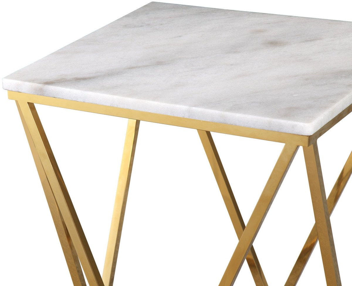 Leopold White Marble Side Table