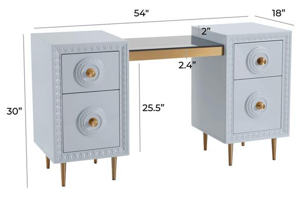 Bovey White Lacquer Desk