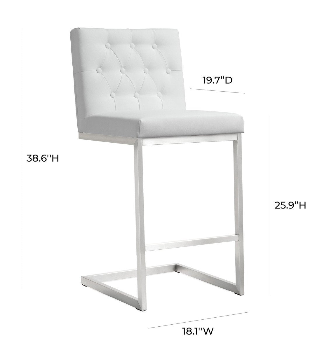 Helsinki Stainless Steel Counter Stool (Set of 2)
