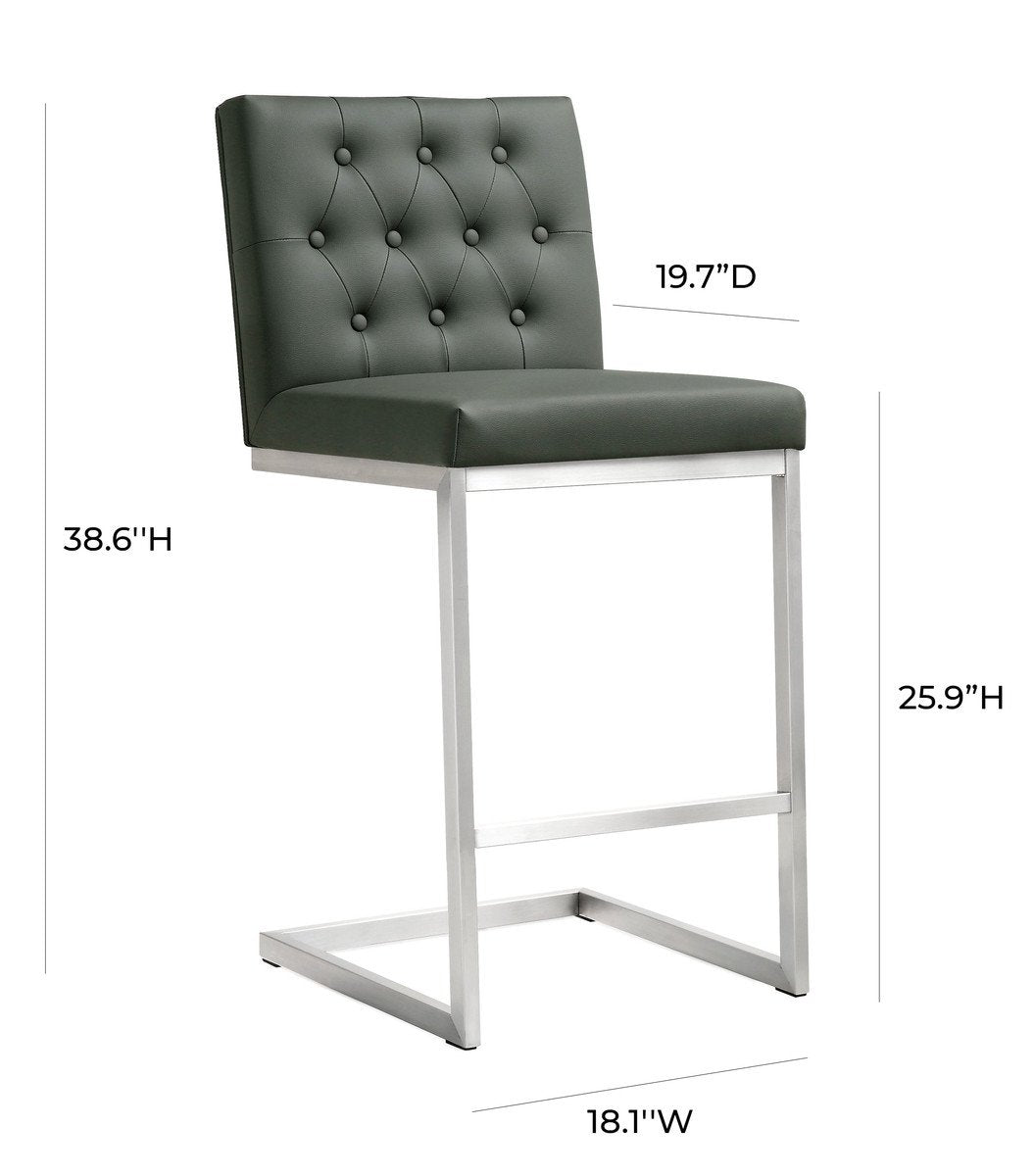 Helsinki Stainless Steel Counter Stool (Set of 2)