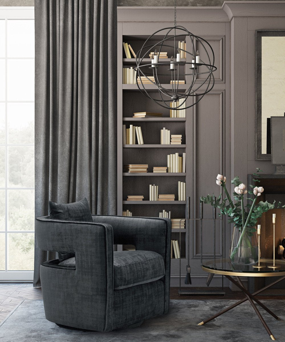 Kennedy Blush Velvet Swivel Chair