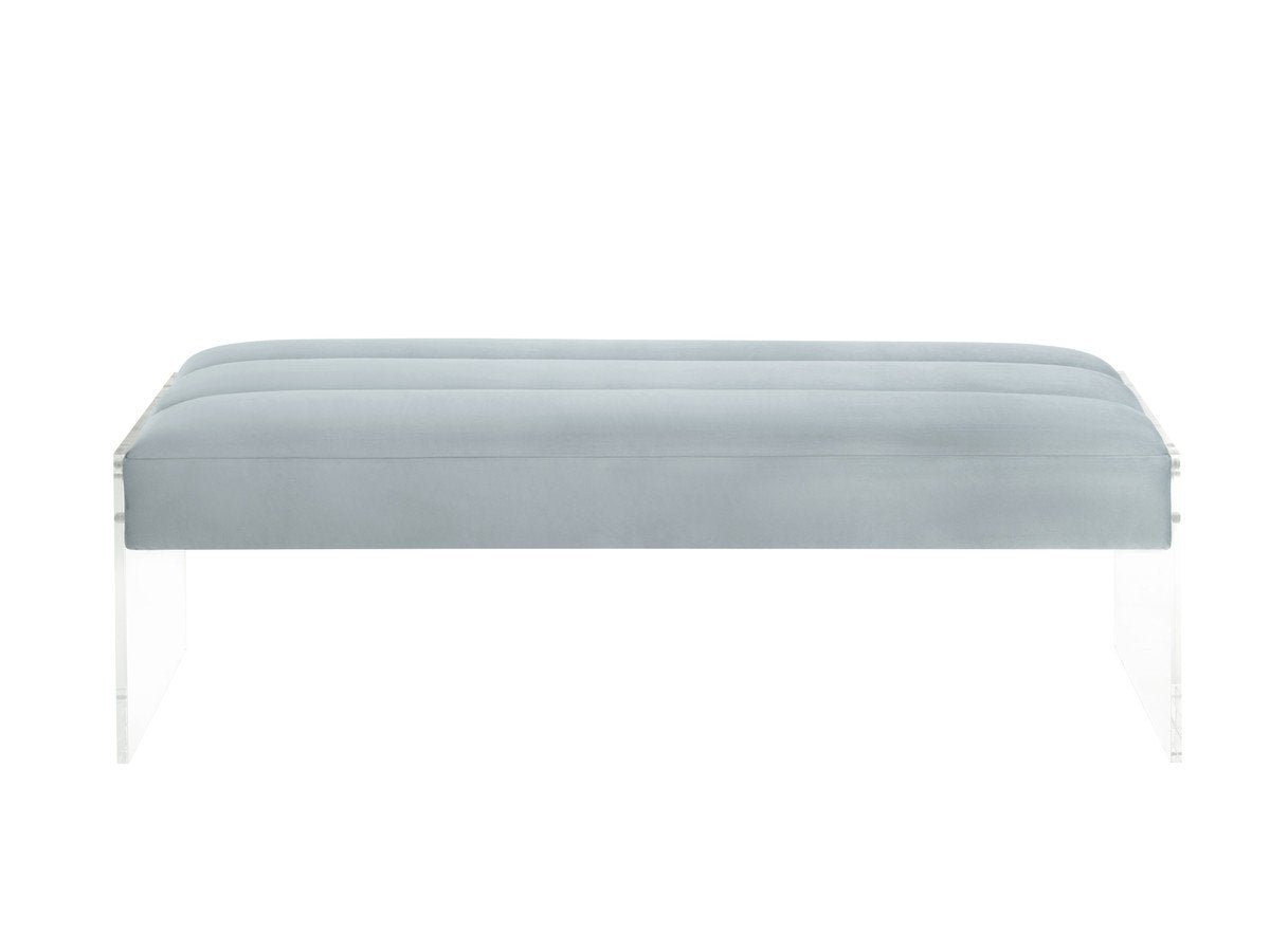 Jax LG Velvet Bench with Lucite Sides